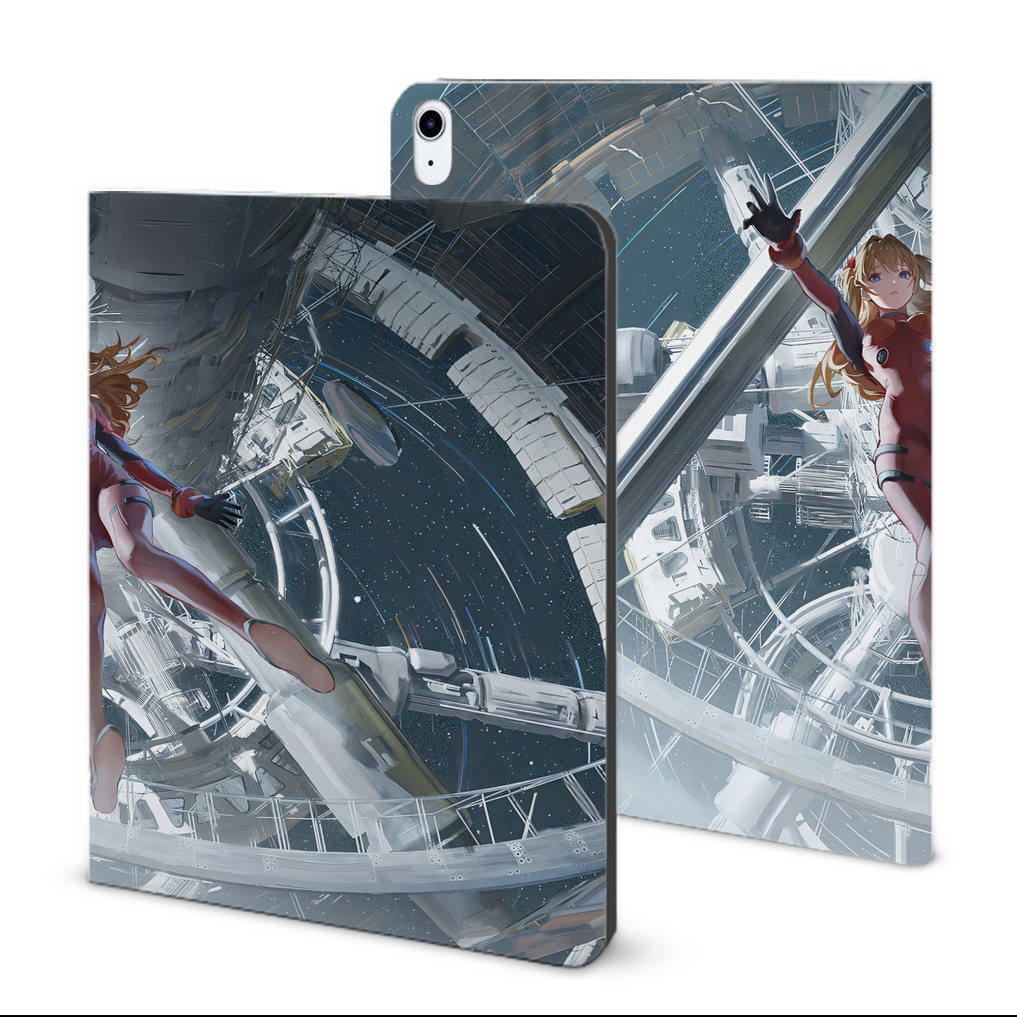 （画像用） EVA 新世紀エヴァンゲリオン IPad ケース ブック型 PUレザー TPU 耐衝撃 軽量 薄型 ペン収納なし 全面保護 IPad 各モデル対応